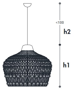 Lámpara Colgante Crowns Incanto Italamp - Dimensiones